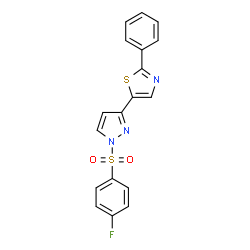 5-(1-[(4-FLUOROPHENYL)SULFONYL]-1H-PYRAZOL-3-YL)-2-PHENYL-1,3-THIAZOLE结构式