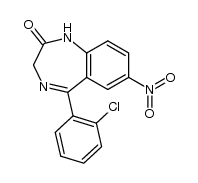 5-(2'-chloro-phenyl)-7-nitro-1,3-dihydro-2H-1,4-benzodiazepin-2-one Structure