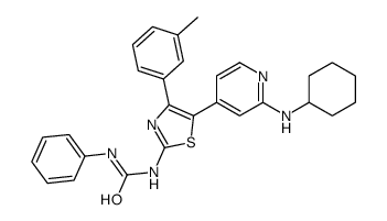 1-[5-[2-(cyclohexylamino)pyridin-4-yl]-4-(3-methylphenyl)-1,3-thiazol-2-yl]-3-phenylurea结构式