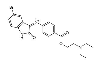 2-[4-[(5-bromo-2-oxoindol-3-yl)amino]benzoyl]oxyethyl-diethylazanium结构式