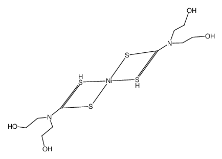 bis[bis(2-hydroxyethyl)dithiocarbamato-S,S']nickel结构式