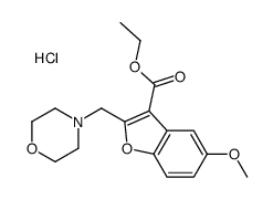 ethyl 5-methoxy-2-(morpholin-4-ium-4-ylmethyl)-1-benzofuran-3-carboxylate,chloride Structure