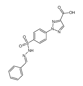 2-(4-benzylidenehydrazinosulfonyl-phenyl)-2H-[1,2,3]triazole-4-carboxylic acid结构式