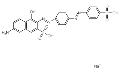 2-Naphthalenesulfonicacid, 7-amino-4-hydroxy-3-[2-[4-[2-(4-sulfophenyl)diazenyl]phenyl]diazenyl]-,sodium salt (1:2)结构式