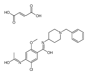 4-acetamido-N-(1-benzylpiperidin-4-yl)-5-chloro-2-methoxybenzamide,(E)-but-2-enedioic acid结构式