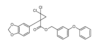 (3-phenoxyphenyl)methyl 1-(1,3-benzodioxol-5-yl)-2,2-dichlorocyclopropane-1-carboxylate Structure