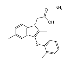 3-[(2-methylphenyl)thio]-2,5-dimethyl-1H-indole-1-acetic acid ammonium salt Structure