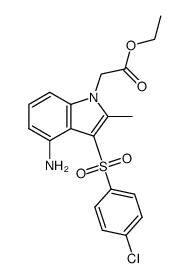 4-amino-3-[(4-chlorophenyl)sulfonyl]-2-methyl-1H-indole-1-acetic acid ethyl ester Structure