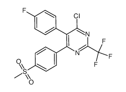 4-Chloro-5-(4-fluorophenyl)-6-[4-(methylsulfonyl)phenyl]-2-(trifluoro methyl)pyrimidine结构式
