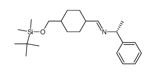 (R)-N-[(4'-tert-butyldimethylsilyloxymethyl-cyclohexyl)methylidene]-1-phenylethanamine Structure