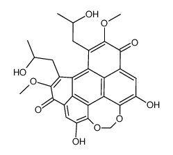 4,13-Dihydroxy-8,9-bis(2-hydroxypropyl)-7,10-dimethoxyperylo[1,12-def]-1,3-dioxepin-6,11-dione structure