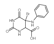 5-anilino-5-bromo-2,6-dioxo-1,3-diazinane-4-carboxylic acid结构式
