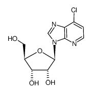 7-Chloro-3-β-D-ribofuranosyl-3H-imidazo[4,5-b]pyridine结构式