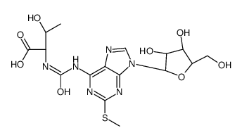 N-((9-beta-D-ribofuranosyl-2-methylthiopurine-6-yl)carbamoyl)threonine Structure