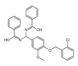 N-[benzamido-[4-[(2-chlorophenyl)methoxy]-3-methoxyphenyl]methyl]benzamide Structure