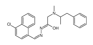 Glycine, N-methyl-N-(1-methyl-2-phenylethyl)-, ((4-chloro-1-naphthalen yl)methylene)hydrazide Structure