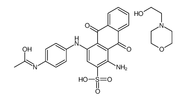 4-[4-(acetylamino)anilino]-1-amino-9,10-dihydro-9,10-dioxoanthracene-2-sulphonic acid, compound with morpholine-4-ethanol (1:1)结构式