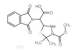 2-(1,3-dioxoisoindol-2-yl)-2-(4-methoxycarbonyl-5,5-dimethyl-1,3,4-thiadiazolidin-2-yl)acetic acid结构式