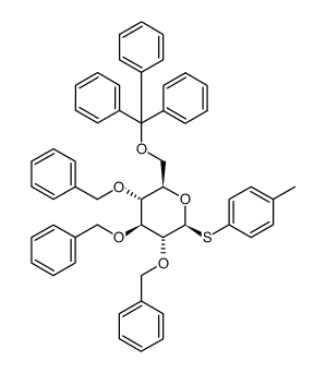 p-tolyl-2,3,4-tri-O-benzyl-6-O-trityl-1-thio-β-D-glucopyranoside Structure