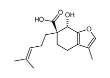 (6R,7S)-7-hydroxy-3-methyl-6-(4-methylpent-3-en-1-yl)-4,5,6,7-tetrahydrobenzofuran-6-carboxylic acid结构式