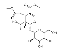 (2S)-2β-(β-D-Glucopyranosyloxy)-3,4-dihydro-3α-[(S)-1-hydroxyethyl]-5-methoxycarbonyl-2H-pyran-4α-acetic acid methyl ester结构式