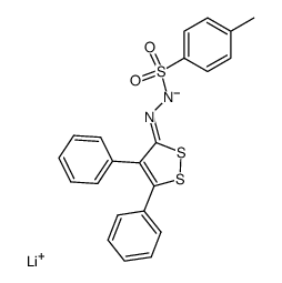 lithium 2-(4,5-diphenyl-3H-1,2-dithiol-3-ylidene)-1-tosylhydrazin-1-ide结构式