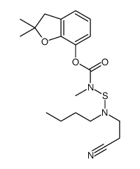 (2,2-dimethyl-3H-benzofuran-7-yl) N-(butyl-(2-cyanoethyl)amino)sulfany l-N-methyl-carbamate结构式