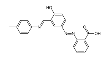 4-[((E)-1-{2-hydroxy-5-[(E)-2-(2-carboxyphenyl)-1-diazenyl]phenyl}methylidene)amino]methylbenzene Structure