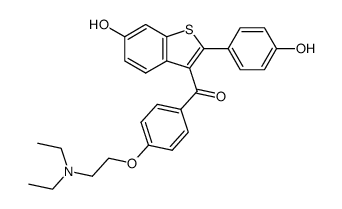 <6-hydroxy-2-(4-hydroxyphenyl)benzothien-3-yl><4-<2-(diethylamino)ethoxy>phenyl>methanone结构式