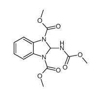 Dimethyl 2-<(methoxycarbonyl)amino>-2,3-dihydrobenzimidazole-1,3-dicarboxylate Structure