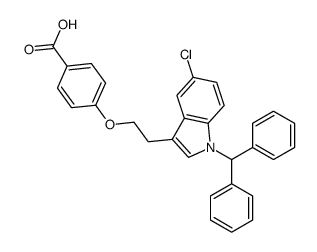 4-[2-(1-benzhydryl-5-chloroindol-3-yl)ethoxy]benzoic acid结构式