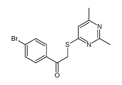1-(4-bromophenyl)-2-(2,6-dimethylpyrimidin-4-yl)sulfanylethanone结构式