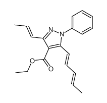 5-((1E,3E)-Penta-1,3-dienyl)-1-phenyl-3-((E)-propenyl)-1H-pyrazole-4-carboxylic acid ethyl ester结构式