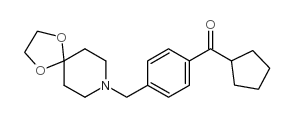 环戊基 4-[8-(1,4-二恶-8-氮杂螺-[4.5]癸基)甲基]苯基酮结构式