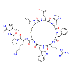 Acetyl-(Cys4,D-Phe7,Cys10)-α-MSH (4-13) trifluoroacetate salt结构式
