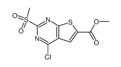 4-chloro-2-methanesulfonyl-thieno[2,3-d]pyrimidine-6-carboxylic acid methyl ester Structure