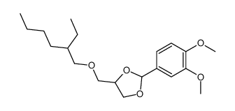 2-(3,4-dimethoxyphenyl)-4-(2-ethylhexoxymethyl)-1,3-dioxolane结构式