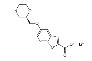 lithium 5-(4-N-methylmorpholino-2R-methyloxy)-benzofuran-2-carboxylate结构式