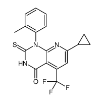 Pyrido[2,3-d]pyrimidin-4(1H)-one, 7-cyclopropyl-2,3-dihydro-1-(2-methylphenyl)-2-thioxo-5-(trifluoromethyl)结构式