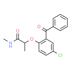 2-(2-benzoyl-4-chlorophenoxy)-N-methylpropionamide结构式
