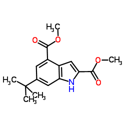 Dimethyl 6-(2-methyl-2-propanyl)-1H-indole-2,4-dicarboxylate picture