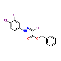Benzyl (2E)-chloro[(3,4-dichlorophenyl)hydrazono]acetate Structure