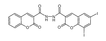 coumarin-3-carboxylic acid-N-(6,8-diiodocoumarin)-3-carbonylhydrazide结构式