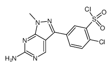 5-(6-amino-1-methyl-1H-pyrazolo[3,4-d]pyrimidin-3-yl)-2-chloro-benzenesulfonyl chloride Structure