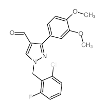 1-(2-Chloro-6-fluorobenzyl)-3-(3,4-dimethoxy-phenyl-1H-pyrazole-4-carbaldehyde结构式