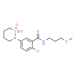 2-Chloro-5-(1,1-dioxido-1,2-thiazinan-2-yl)-N-(3-methoxypropyl)benzamide结构式