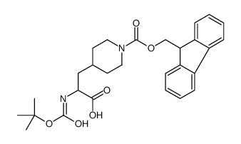 3-[1-(9H-fluoren-9-ylmethoxycarbonyl)piperidin-4-yl]-2-[(2-methylpropan-2-yl)oxycarbonylamino]propanoic acid结构式