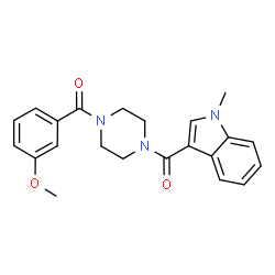 (3-methoxyphenyl){4-[(1-methyl-1H-indol-3-yl)carbonyl]piperazin-1-yl}methanone结构式