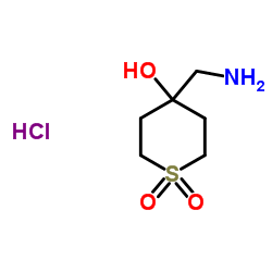 4-(Aminomethyl)tetrahydro-1-thiapyran-4-ol-1,1-dioxide HCl结构式