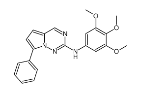 7-phenyl-N-(3,4,5-trimethoxyphenyl)pyrrolo[2,1-f][1,2,4]triazin-2-amine结构式